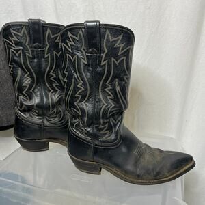 Justin Boots Black Western Leather Boots
